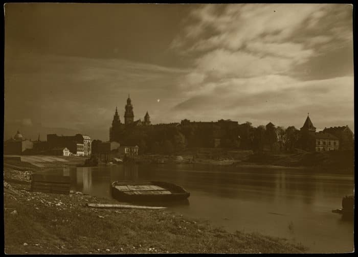 Panorama Krakowa w 1918 r. z widokiem na Wawel

